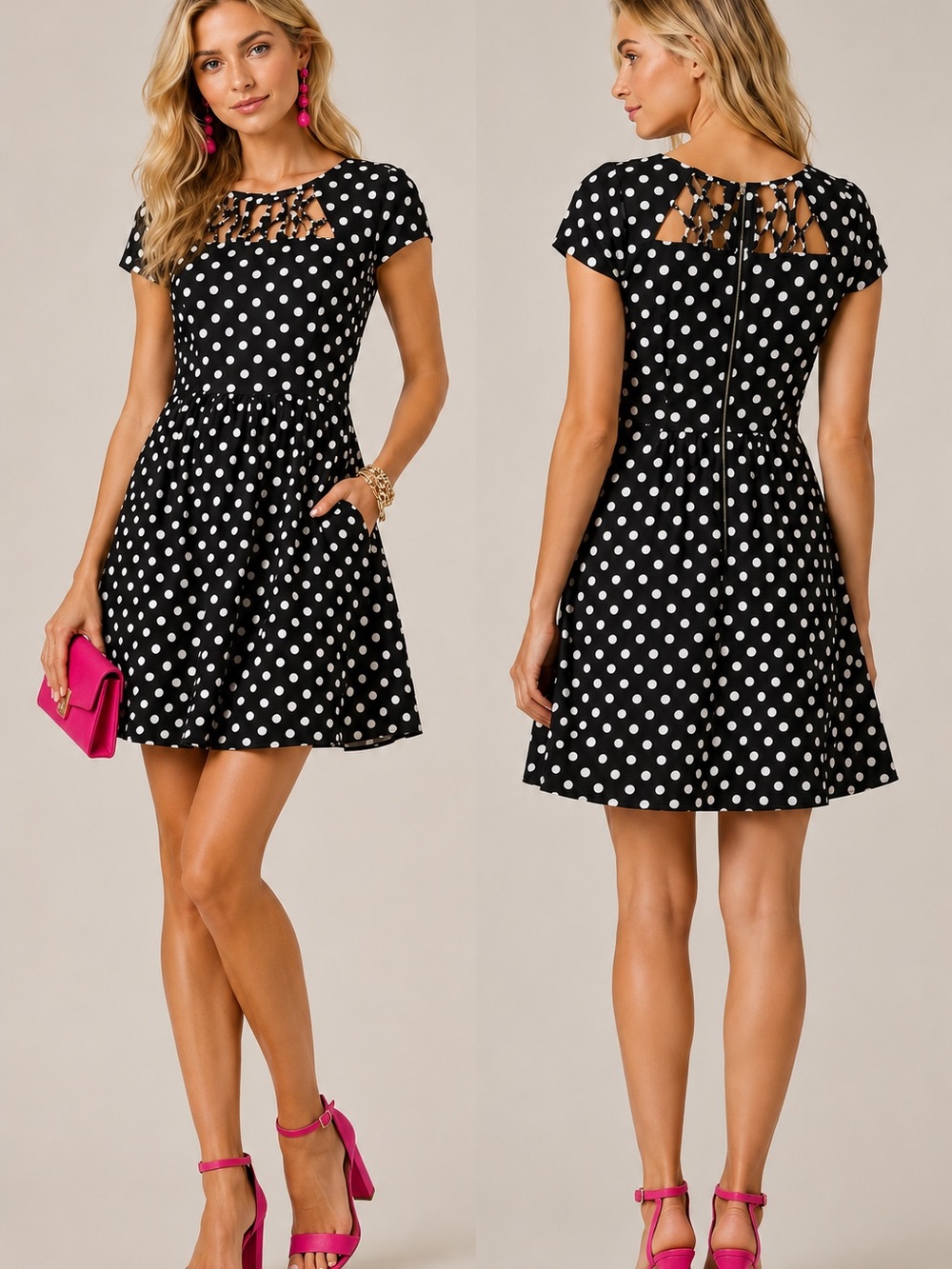 Maeve for Anthropologie | Nicola Polka Dot Fit &‎ Flare Dress | Size 6